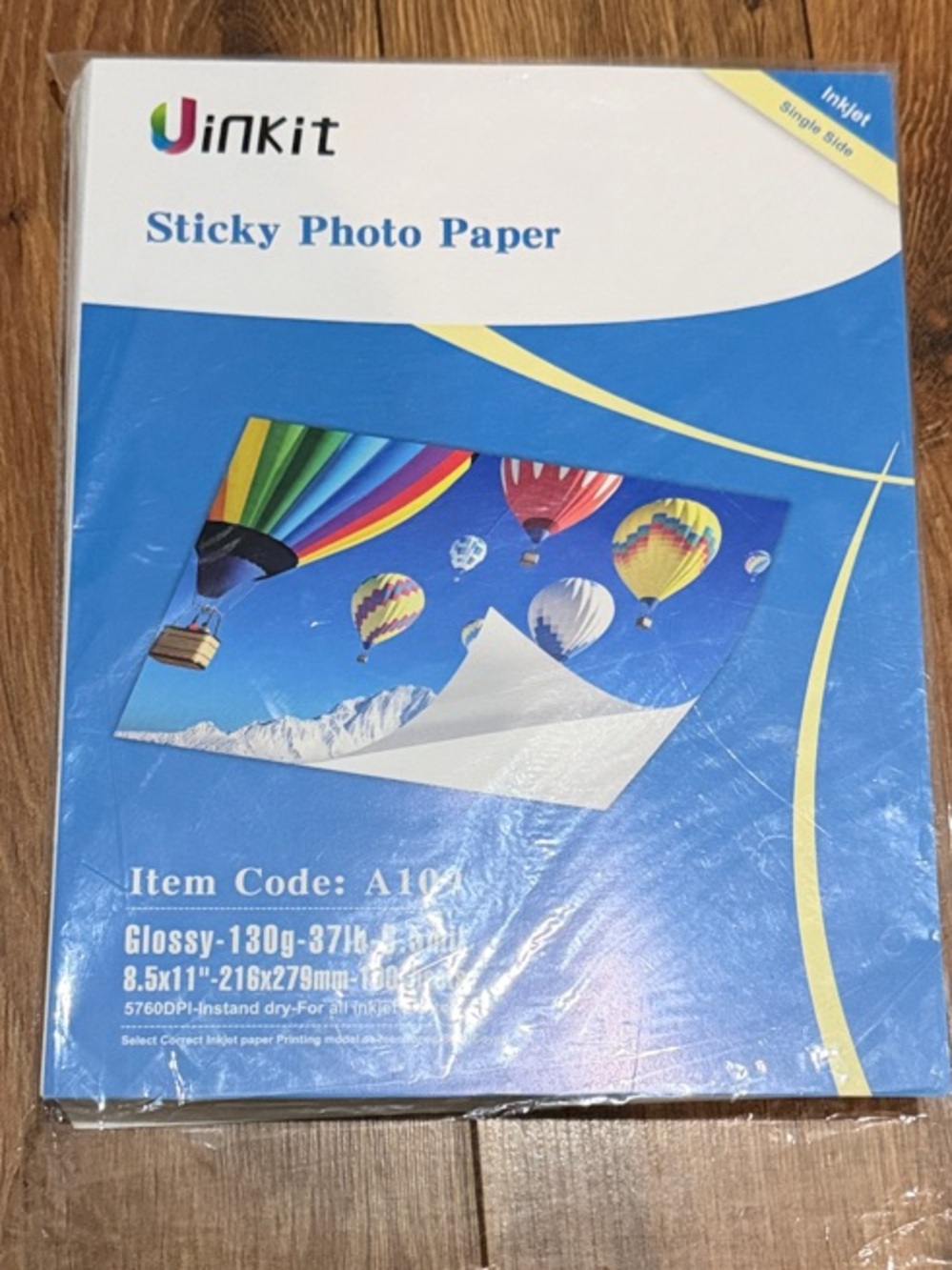 Wink Blue Glossy Sticky Photo Paper Sheets